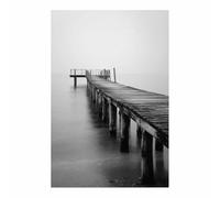 XENIOU Landscape Wall Art The quiet wooden plank road is the sea pictures, print canvas poster decor for living room, bathroom Bedroom Home Decoration.(Multicolor)-70x100cm Unframed