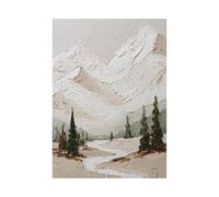 XENIOU Landscape Wall Pictures Abstract mountain painting modern canvas wall art, decorative paintings, canvas painting wall art for Home Decor.(white)-20x30cm Unframed