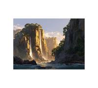 XENIOU Landscape Wall Pictures Seaside mountain scenery artwork, wall decoration Living Room Bedroom Hallway Stairs Decoration(black and white)-70x100cm Unframed