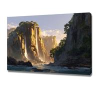 XENIOU Landscape Wall Pictures Seaside mountain scenery artwork, wall decoration Living Room Bedroom Hallway Stairs Decoration(black and white)-40x60cm Framed