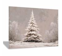 XENIOU Religious Christmas art snows falls on the pine trees in Snows day Canvas Wall Art, artwork for Bedroom Living Room Bathroom Office Home Decoration(Multicolor)-60x90cm Framed