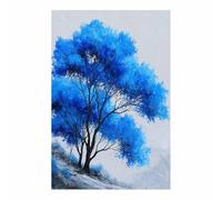 XENIOU Tree Of Life Colorful Bonsais Tree on Rock, Art Decor art prints, decorative paintings, for Living Room Bedroom Office Home Wall Decor.(white)-60x90cm Unframed