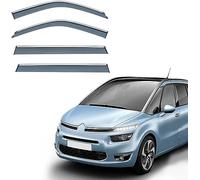 XENITE 4PCS Wind Deflectors for Citroen C4 Picasso (7seat) MK2 2013-2018, Black/Dark Gray Plastic Car Window Shields, Outside Mount Protection
