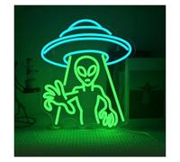 XENITE Hanging Art Neon Signs Alien Neon Signs USB Powered Green Neon Lights Suitable for Hung On The Door Wall and Balconies 32x38cm