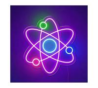 XENITE Hanging Art Neon Signs Atom Neon Sign Molecule for Wall Decor Boys Room Party USB Dimmer Switch Laboratories Science Atmosphere 38cm(A)