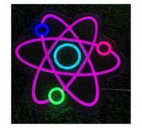 XENITE Hanging Art Neon Signs Atom Neon Sign Molecule for Wall Decor Boys Room Party USB Dimmer Switch Laboratories Science Atmosphere 38x33.6cm(A)