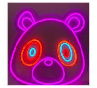 XENITE Hanging Art Neon Signs Bear Neon Sign Graduation Bear Light Dimmable USB Powered for Kids Room Birthday Party Room Home Wall Decor 35cm(B)