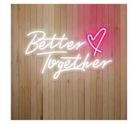 XENITE Hanging Art Neon Signs Better Together Neon Sign Heart LED Light Dimmable for Wedding Family Birthday Party Bar Wall Decor 19.69inx12.2in(Style 5)