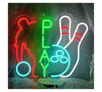 XENITE Hanging Art Neon Signs Bowling Ball Neon Sign for Bedroom Gym Stadiums Man Cave Party Decor 38X32cm