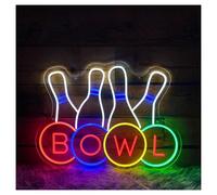 XENITE Hanging Art Neon Signs Bowling Neon Lights with Adjustable Brightness Suitable for Entertainment Venue Decor 39cmx53cm