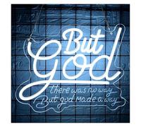 XENITE Hanging Art Neon Signs But God Made A Way Neon Sign Dimmable LED Light for Home Office Bedroom Christian Scripture Religious Wall Art Decor 35cmx31.2cm(A)