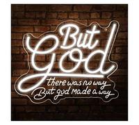 XENITE Hanging Art Neon Signs But God Made A Way Neon Sign Dimmable LED Light for Home Office Bedroom Christian Scripture Religious Wall Art Decor 35cmx31.2cm(B)
