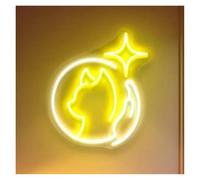 XENITE Hanging Art Neon Signs Cats Hugging Neon Sign, USB Powered Cute Animal Pet Shop Nursery Kid Room Home Decor 38cm(E)