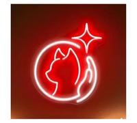 XENITE Hanging Art Neon Signs Cats Hugging Neon Sign, USB Powered Cute Animal Pet Shop Nursery Kid Room Home Decor 38cm(C)