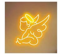 XENITE Hanging Art Neon Signs Cherub Neon Sign, Baby Angel For Kids Bedroom Home Room Party Multipurpose Decoration Lights On The Wall 38х36cm(D)