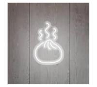 XENITE Hanging Art Neon Signs Chinese Buns Neon Sign Food Wall Decor Lamps USB Powered Steamed Buns Restaurant Decorative LED 30cmх20cm(B)