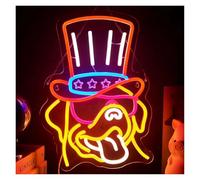 XENITE Hanging Art Neon Signs Circus Puppy Neon Light Brings Endless Joy and Surprise to Your Children's Room, Game Room Or Home Entertainment Space 38.5x28cm