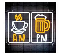XENITE Hanging Art Neon Signs Coffee Beer Neon Sign USB Dimmable Lights for Station Shop Business Bar Pub Club Hotel Restaurants Party Decor 14.02x10in