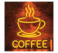 XENITE Hanging Art Neon Signs Coffee Neon Sign LED Light USB Powered Adjustable Brightness Night Lamp for Bars Cafes Restaurant Wall Decor 29.5cm×35cm