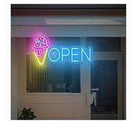 XENITE Hanging Art Neon Signs Commercial Neon Signs USB Powered Ice Cream Night Lamp Neon Lights Suitable for Shop Open Decor 30cmx60cm(B)