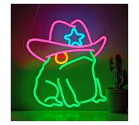 XENITE Hanging Art Neon Signs Cowboy Toad Neon Sign USB LED Light for Bar Party Gaming Room Bedroom Decorations 35.1X32cm
