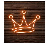 XENITE Hanging Art Neon Signs Crown Neon Sign, Suitable for Kids Room Decor with Brightness Adjustable 46cm(Orange)