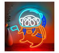 XENITE Hanging Art Neon Signs Cute Astronaut Dog Neon Sign USB Dimmable LED Light for Bedroom Home Bar Club Man Cave Party Wall Decor 33.3cmx36cm