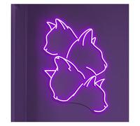 XENITE Hanging Art Neon Signs Cute Cats Neon Sign, Suitable for Pet Shop Kids Room Decor with Brightness Adjustable 58cm(G)