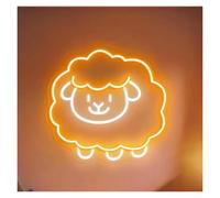 XENITE Hanging Art Neon Signs Cute Sheep Neon Sign Animal Nursery Wall Decor USB Powered Dimmable for Kids Room Game Room Living Room 38cm(B)