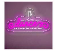 XENITE Hanging Art Neon Signs Dancers Like Nobody's Watching Neon Sign LED Light Dimmable for Dance Class Bedroom Club Bar Man Cave Party Wall Decor 40.6cmx21.5cm