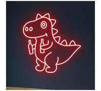 XENITE Hanging Art Neon Signs Dinosaur with Beer Neon Sign Dinosaur Neon Light for Club Bar Home Wall Personalized Decor 49cmx50cm(D)