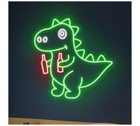 XENITE Hanging Art Neon Signs Dinosaur with Beer Neon Sign Dinosaur Neon Light for Club Bar Home Wall Personalized Decor 49cmx50cm(A)