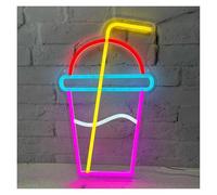 XENITE Hanging Art Neon Signs Drinks Cup USB Powered with Dimmer for Eye-catching Commercial Window Decoration Cafe Bar 45cmх28cm
