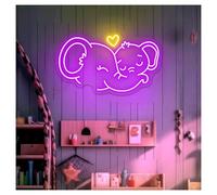 XENITE Hanging Art Neon Signs Elephant Neon Sign,Suitable for Home Wall Personalized Decor with Dimmable 32cmx52cm(D)