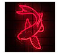 XENITE Hanging Art Neon Signs Fish Neon Sign Koi Carp Neon Lights Red Fish Neon Signs USB Powered Dimmable Neon Light for for Wall Decorations 36cm×29.5cm