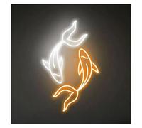 XENITE Hanging Art Neon Signs Fish Neon Sign LED Light Dimmable USB Powered for Store Game Room Bedroom Bar Club Restaurant Shop Home Wall Art Decor Night Lamp 40cmx24cm(B)