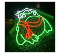 XENITE Hanging Art Neon Signs Frog Neon Signs USB Powered Neon Lights Suitable for Children's Room Bistro Decor Glow Sign 32cmx35cm