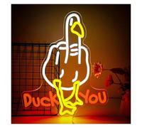 XENITE Hanging Art Neon Signs Funny Finger Duck Neon Sign Dimmable for Wall Decor Room Window Man Cave Bedroom Bar Night Light 37.5cmх31cm