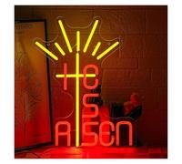 XENITE Hanging Art Neon Signs He is Risen Easter Corss Neon Sign Cross Jesus LED Light Religious Wall Decor Party 29.37x38cm