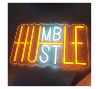 XENITE Hanging Art Neon Signs Humble Hustle LED Neon Sign for Wall Decor LED Lights USB Powered for Home Gym Room Party Bar Decor 41cmх25cm