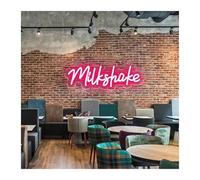 XENITE Hanging Art Neon Signs Ice Cream LED Neon Sign Milkshake USB Powered Lights Wall Decoration for Room Party Kids Birthday Decor Lamps(B)