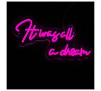 XENITE Hanging Art Neon Signs It was All A Dream Neon Sign Dimmable USB Powered for Kids Teens Bedroom Bar Beer Club Home Wall Art Decor 15.75inx8.66in(Pink)