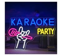 XENITE Hanging Art Neon Signs Karaoke Party Neon Sign Microphone Light Music Room Decor Dimmable for Wall Decorative Mall KTV Bar Fan Club 42x28cm