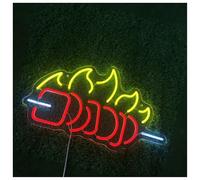 XENITE Hanging Art Neon Signs Kebab Neon Sign Handmade, Suitable for BBQ Shop Wall Decor with Brightness Adjustable 19.69x14.57in/50x37cm