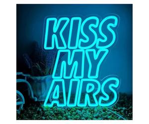 XENITE Hanging Art Neon Signs Kiss My Airs Neon Sign Dimmable LED Light USB Powered for Wall Decor for Living Room Business Shop Birthday Party Game Room 30.4cm×35cm