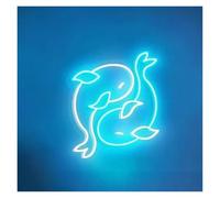XENITE Hanging Art Neon Signs Koi Fish Couple Neon Sign, Zen Room Wall Art Decor, Aquarium Store Bar Club Home Animal Lucky Decorative 35x30cm(D)