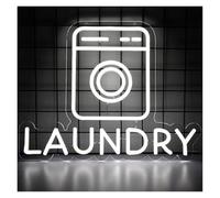 XENITE Hanging Art Neon Signs Laundry Neon for Wall Decorations, Hanging Decorations, Business LED Lights Decorations,USB Dimmer Switch 32cm×41cm