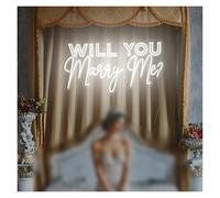 XENITE Hanging Art Neon Signs LED Will You Marry Me? Neon Sign, Decor for Proposal & Wedding Scene(B,60CM)