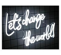 XENITE Hanging Art Neon Signs Let's Change The World Neon LED,Suitable for Bedroom, Living Room and Wall Hanging Decoration 42x24.5cm