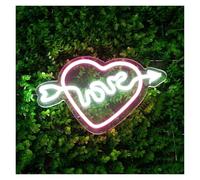 XENITE Hanging Art Neon Signs Love A Arrow Through The Heart Neon Sign,for Weddings, Marriage Proposals and Romantic Homes 21x31cm